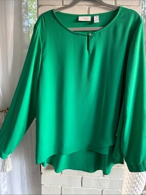 Chico's Emerald Green Layered Long-Sleeve Tunic